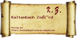 Kaltenbach Zoárd névjegykártya